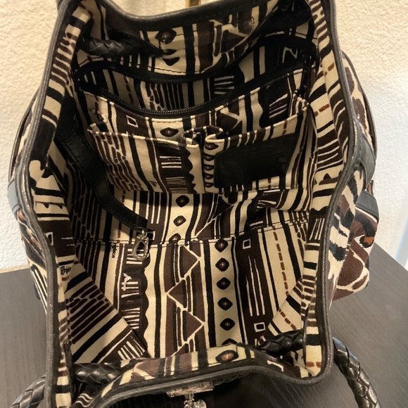 BRIGHTON  Animal Print Brown Black Braided Straps - Picture 7 of 15